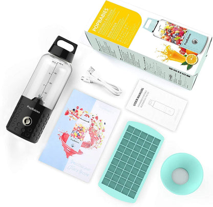 Portable Blender, Personal Blender for Shakes and Smoothies with Rechargeable USB Blender Cup,Grey Black