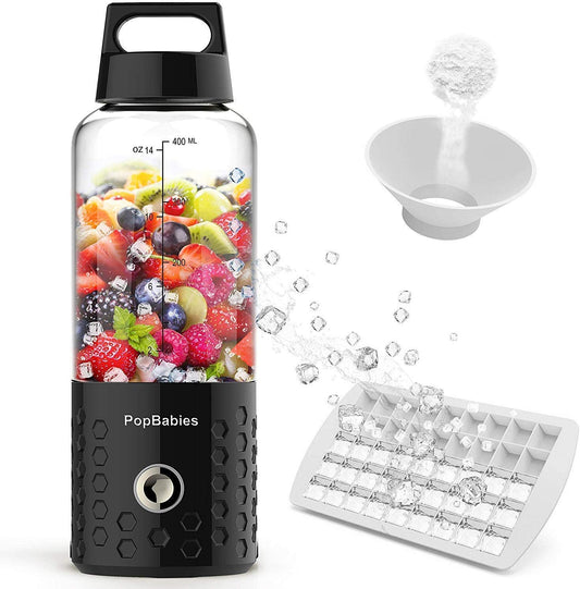 Portable Blender, Personal Blender for Shakes and Smoothies with Rechargeable USB Blender Cup,Grey Black